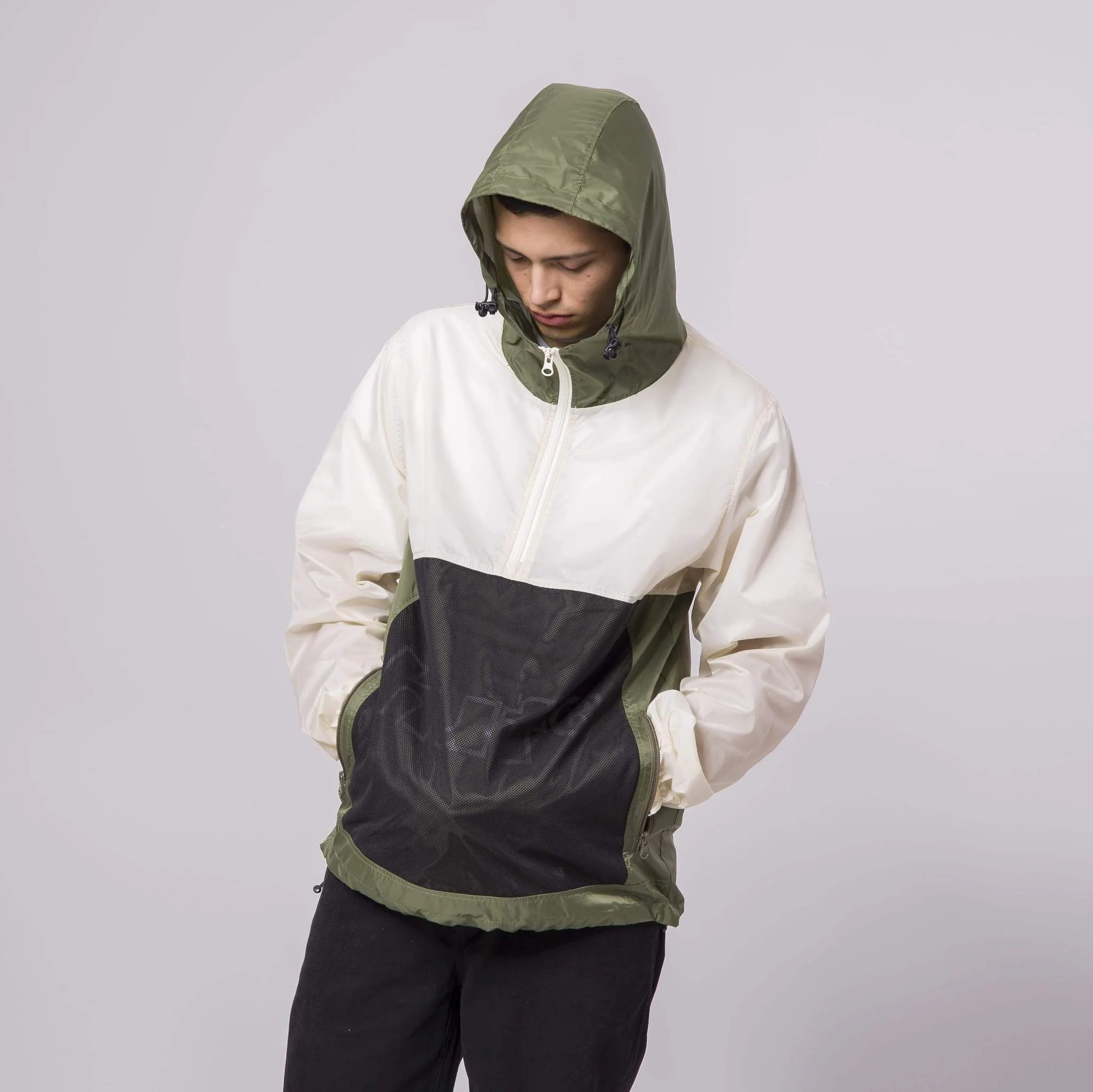 HUF WIREFRAME ANORAK GIACCA DA UOMO LEGGERA CON CAPPUCCIO JK00315 - Image 4