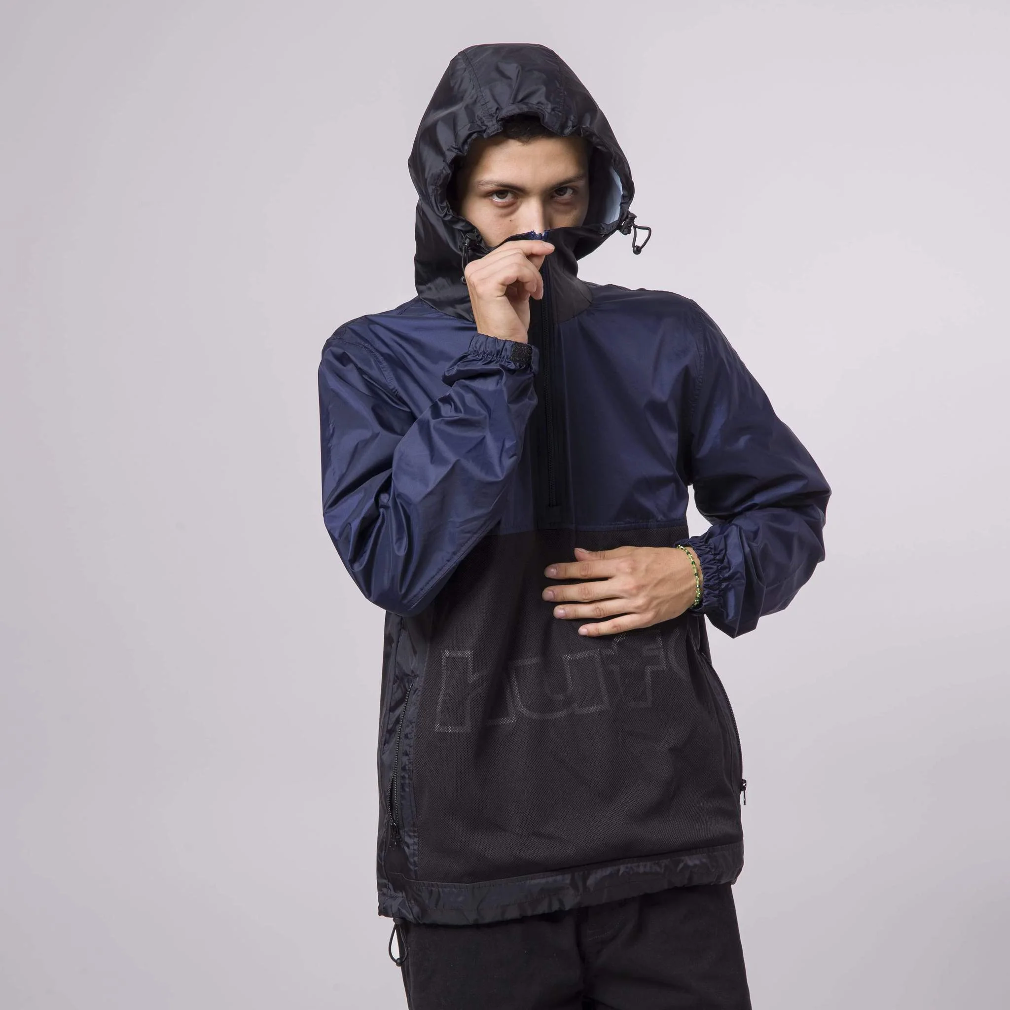 HUF WIREFRAME ANORAK GIACCA DA UOMO LEGGERA CON CAPPUCCIO JK00315 - Image 7