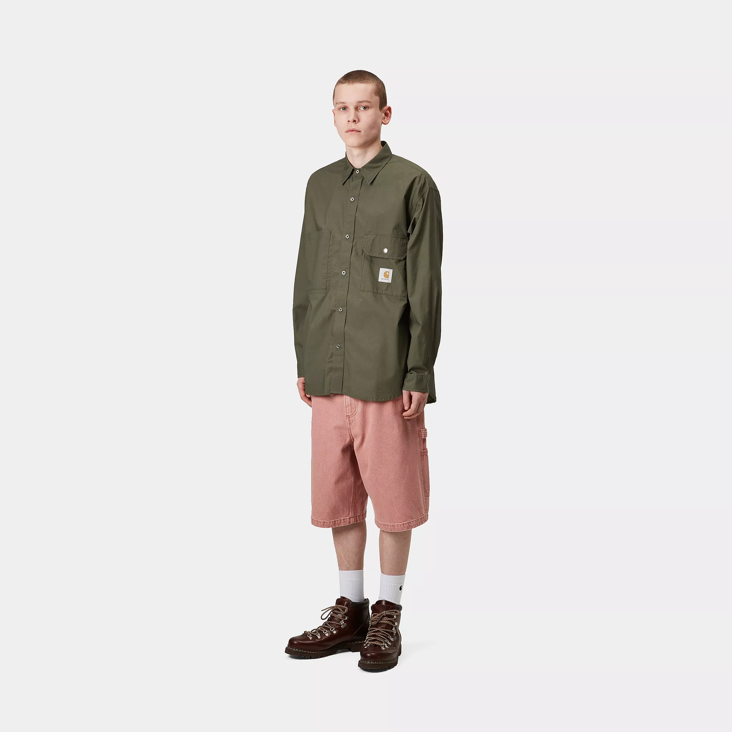 Carhartt Wip Camicia da uomo manica lunga Irwin verde - Image 3