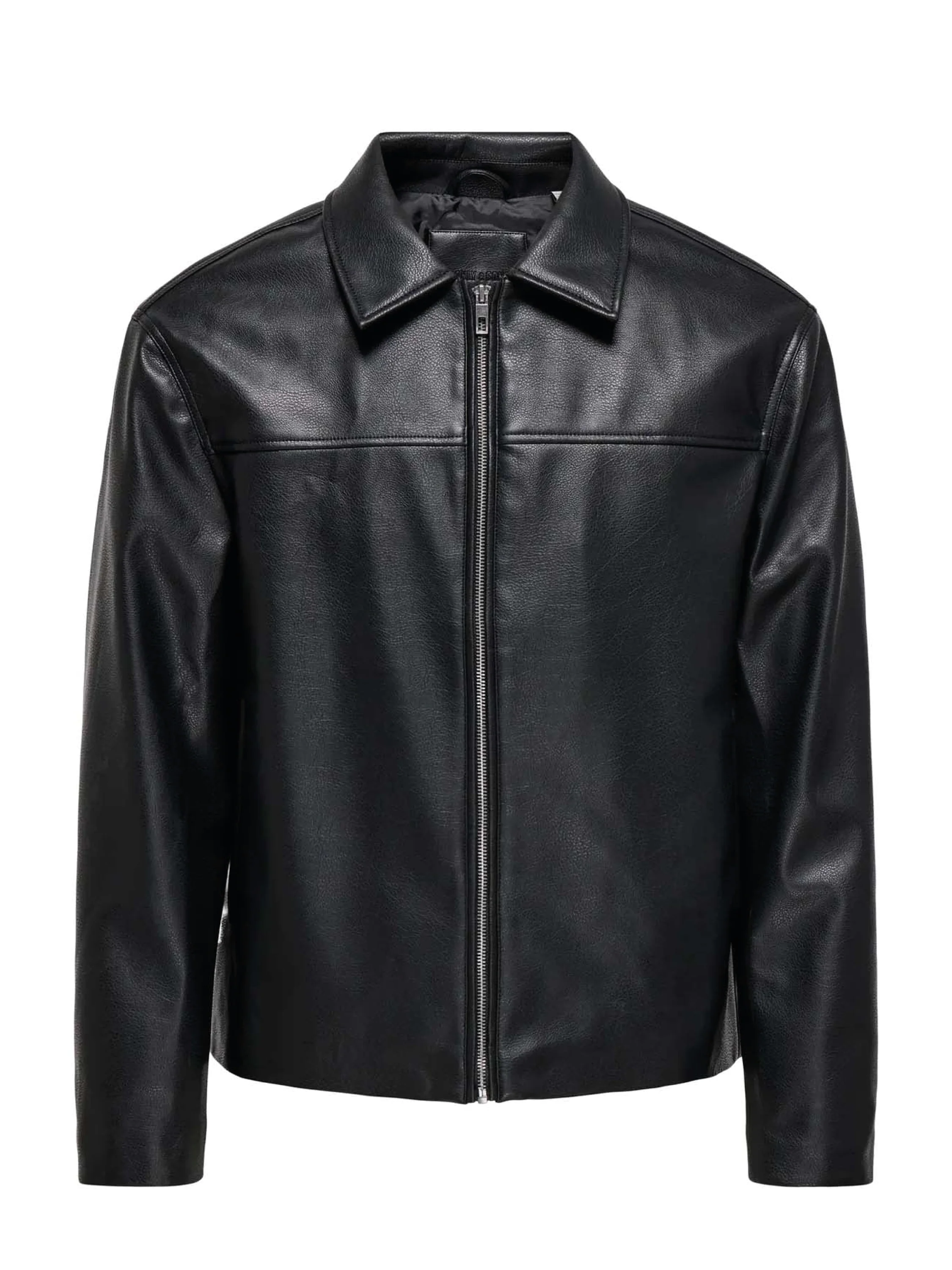 Only & Sons Giacca da uomo in ecopelle Jack nera
