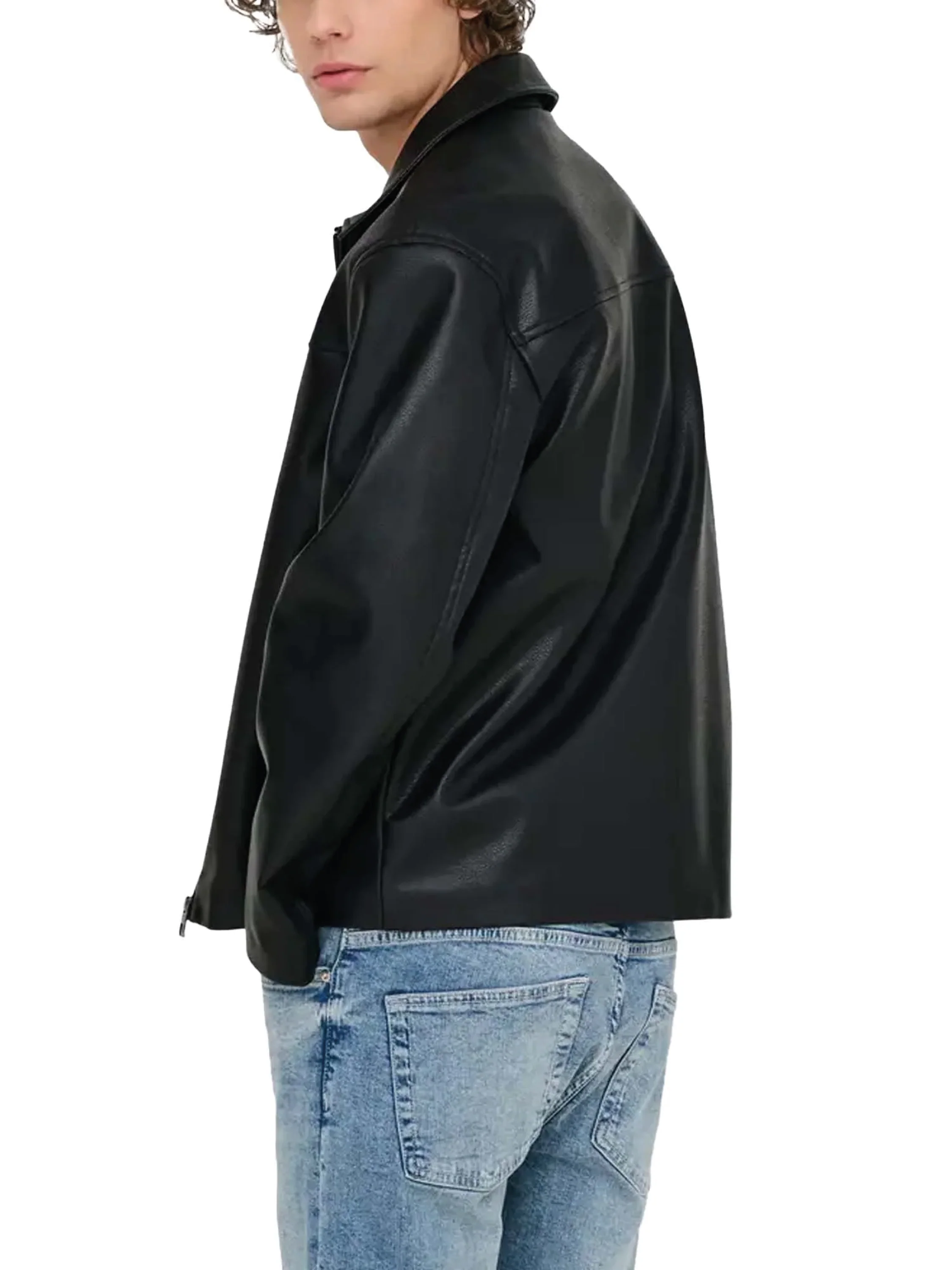 Only & Sons Giacca da uomo in ecopelle Jack nera - Image 3
