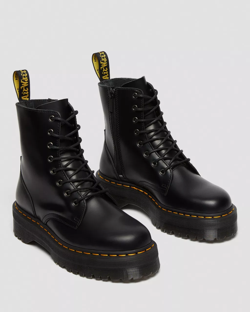 Dr. Martens Anfibi da donna platform in pelle Jadon neri - Image 8