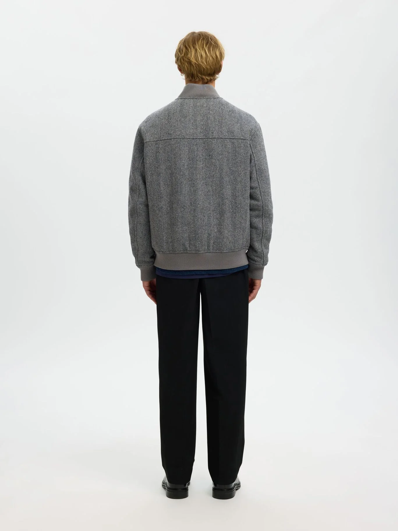 Selected Giacca in lana da uomo Jean grigia - Image 4