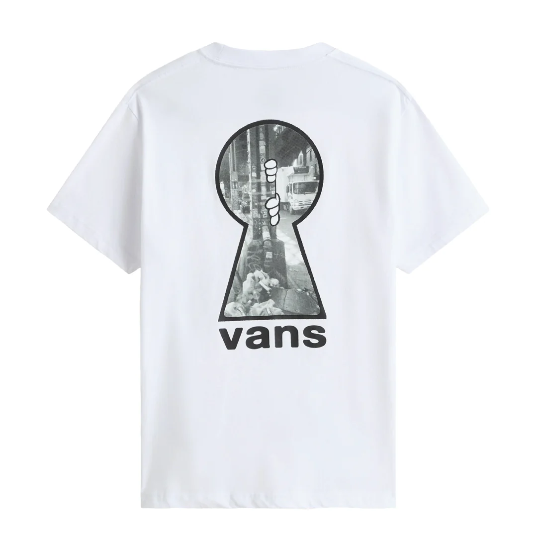 Vans T-Shirt da uomo manica corta Keyhole bianca - Image 2
