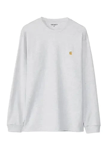 Carhartt Wip T-Shirt da uomo manica lunga Chase grigio chiara