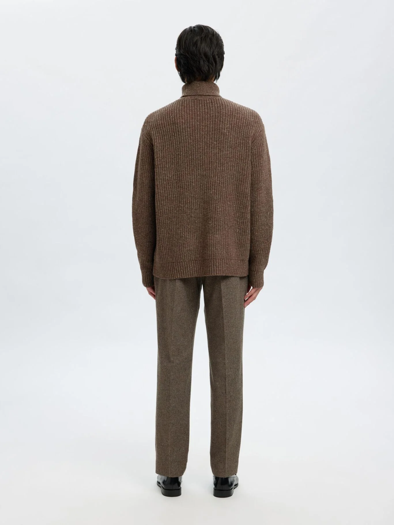 Selected Maglia collo alto da uomo Land marrone - Image 4