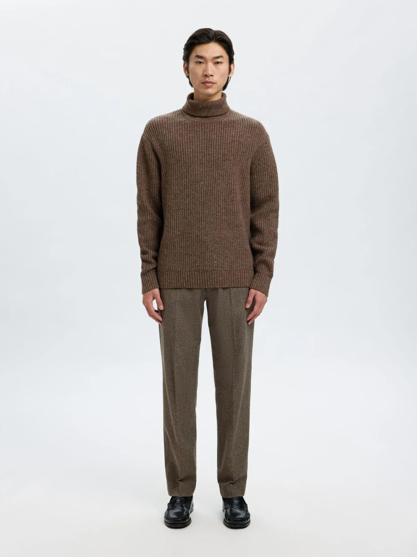 Selected Maglia collo alto da uomo Land marrone - Image 6