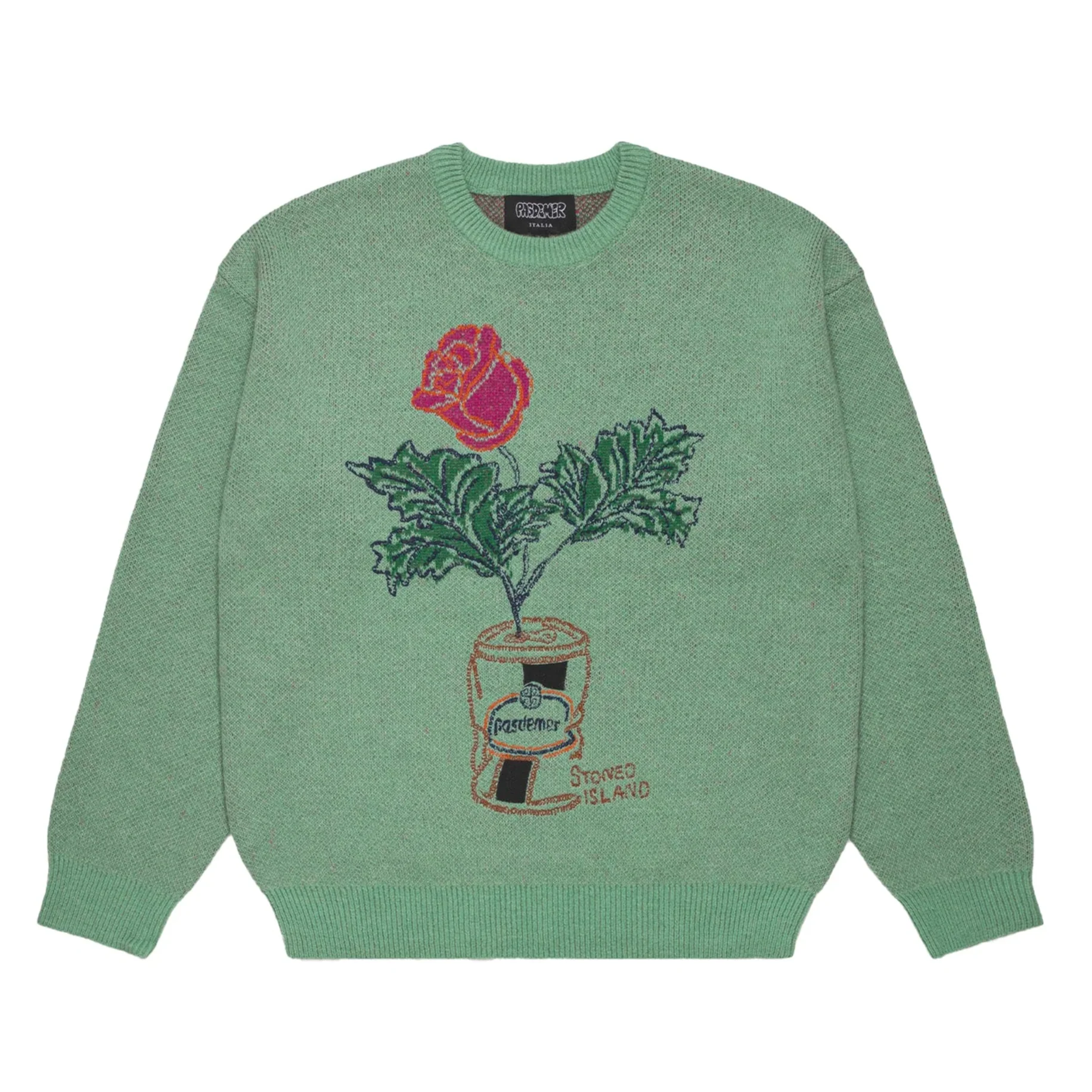 Pas De Mer Maglia in misto lana da uomo Lattina verde