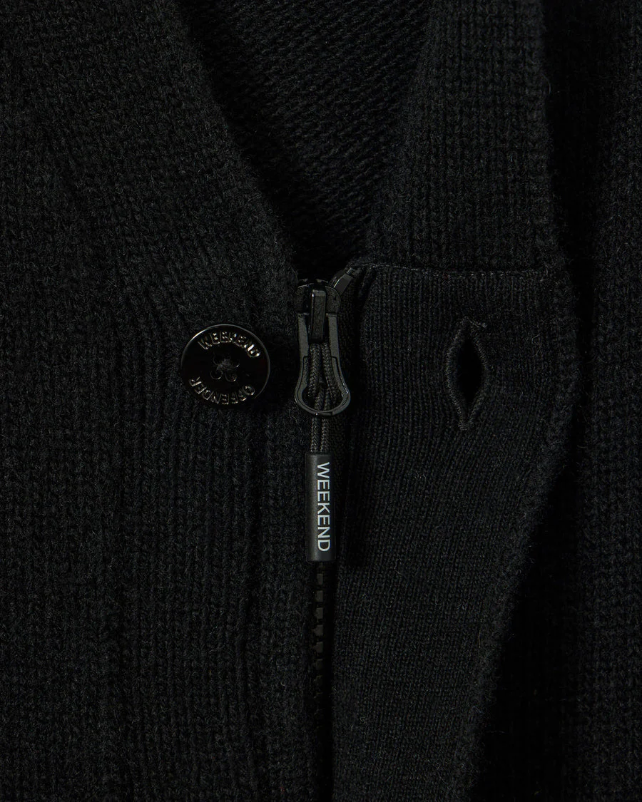 Weekend Offender Cardigan in lana da uomo Lauda nero - Image 2