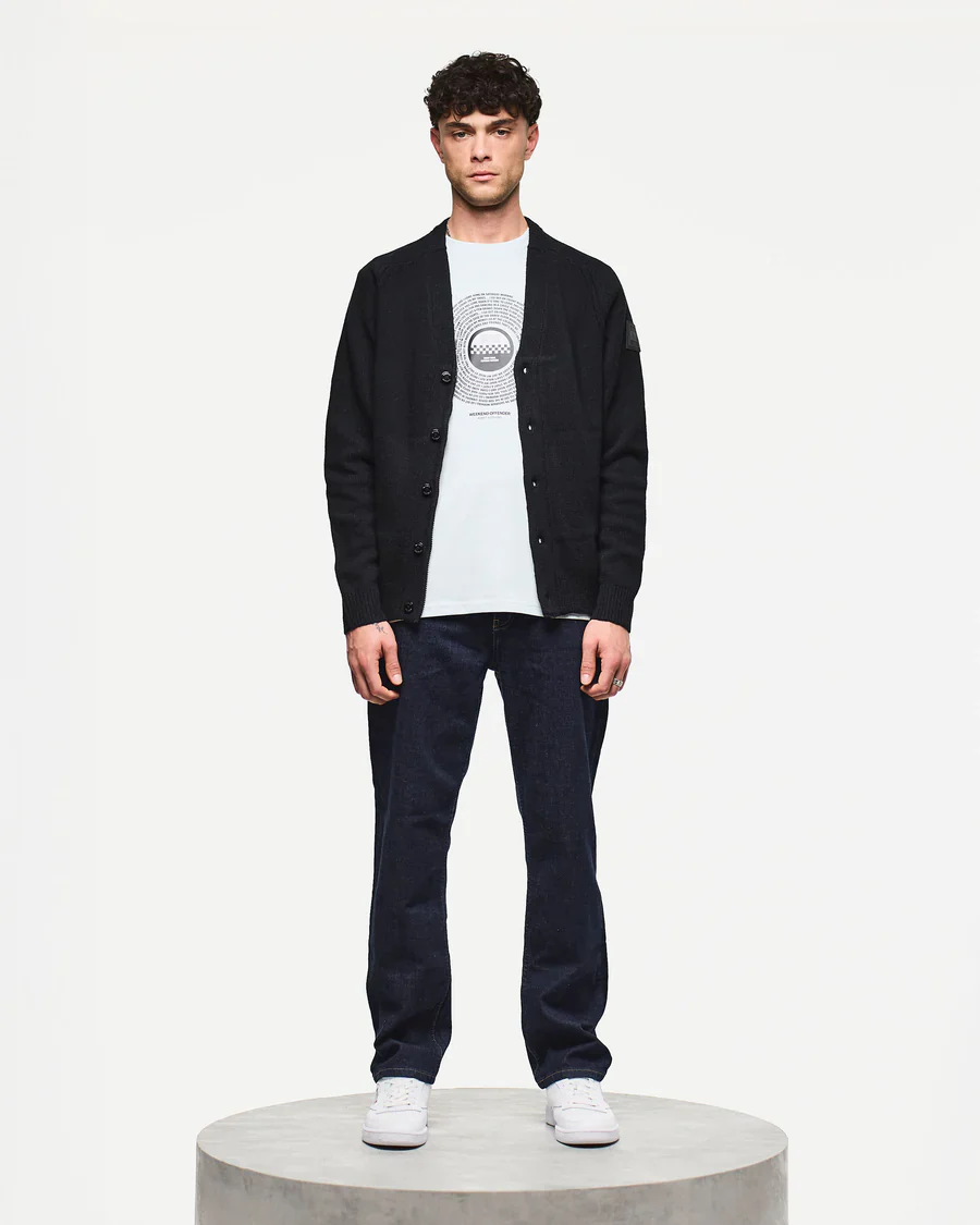 Weekend Offender Cardigan in lana da uomo Lauda nero - Image 3