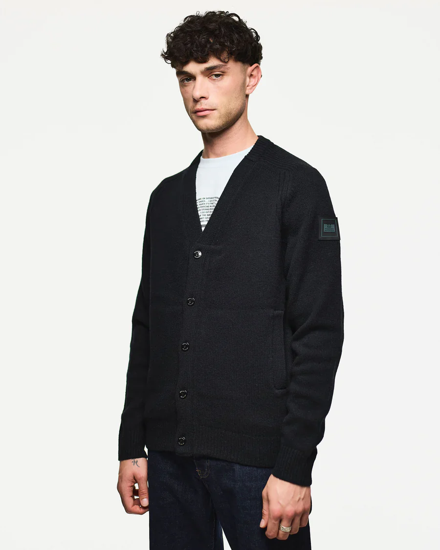 Weekend Offender Cardigan in lana da uomo Lauda nero - Image 4