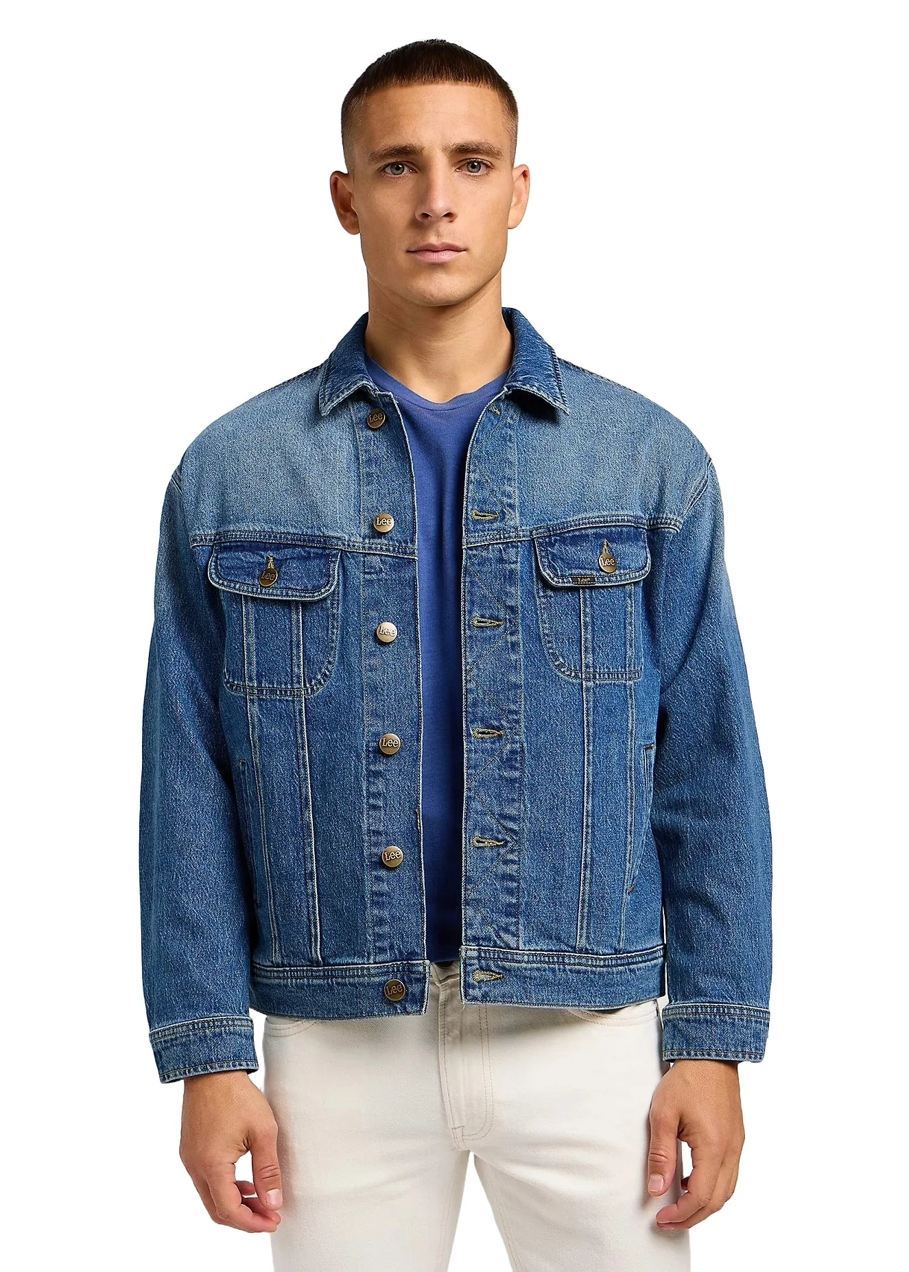 Lee Giacca jeans da Uomo Relaxed Rider Blu
