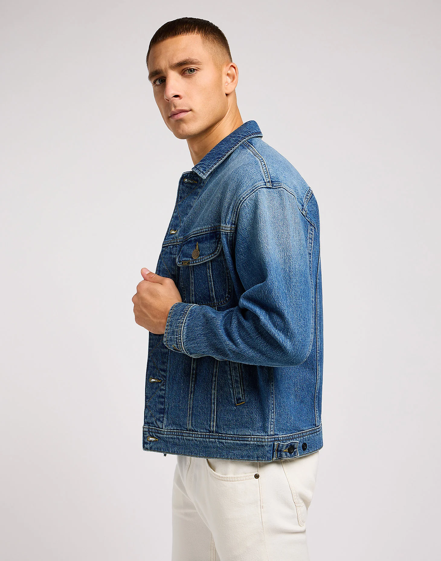 Lee Giacca jeans da Uomo Relaxed Rider Blu - Image 3