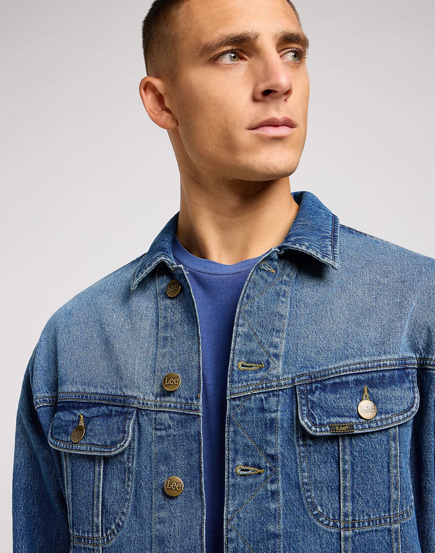 Lee Giacca jeans da Uomo Relaxed Rider Blu - Image 4