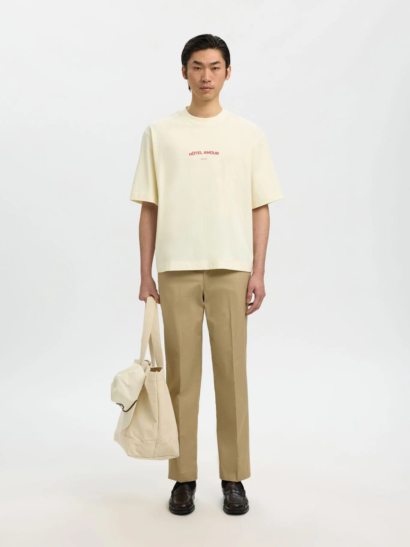 Selected T-Shirt da uomo manica corta Liam panna - Image 5