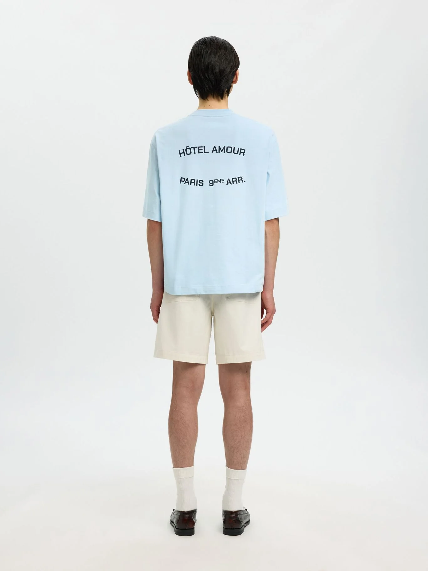 Selected T-Shirt da uomo manica corta Liam celeste - Image 3