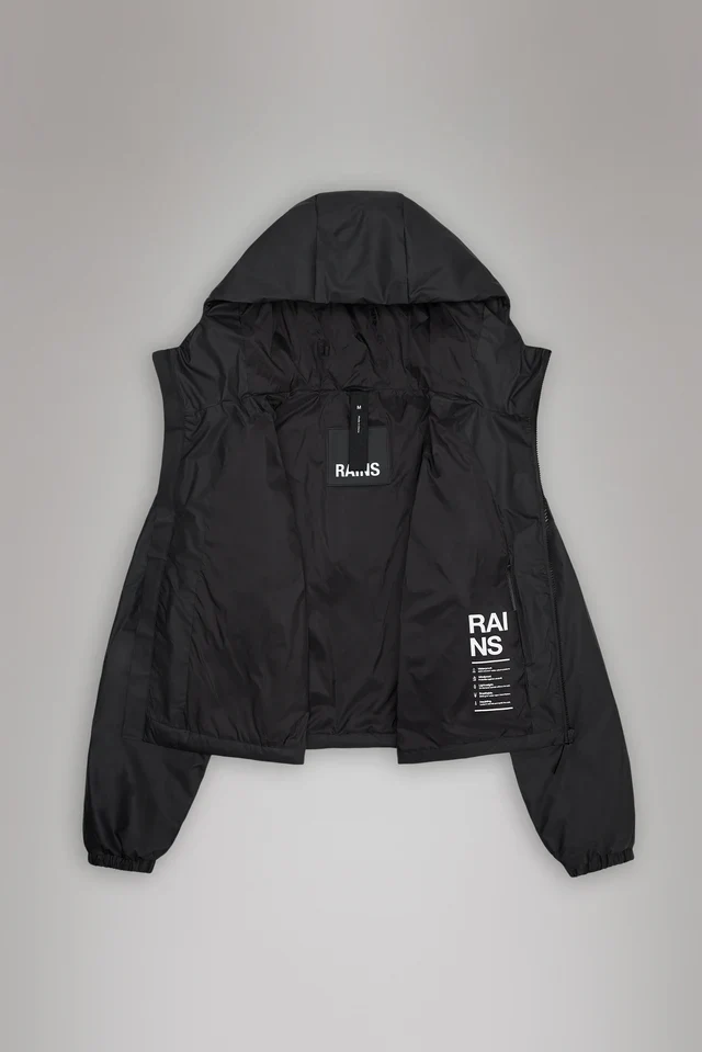 Rains Giacca corta impermeabile da donna Lohja Short nera - Image 3