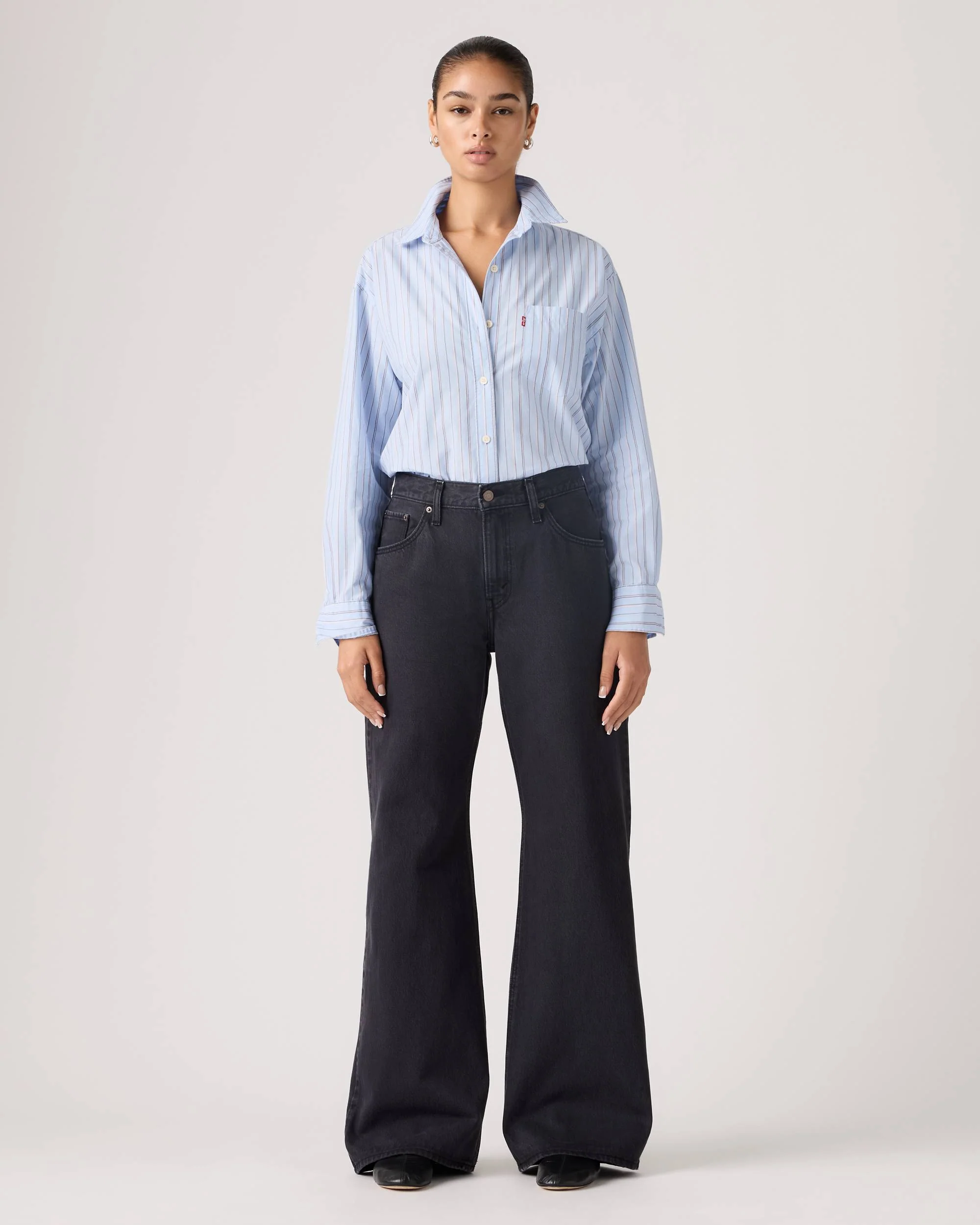 Jeans largo da donna Loose Boot nero - Image 2