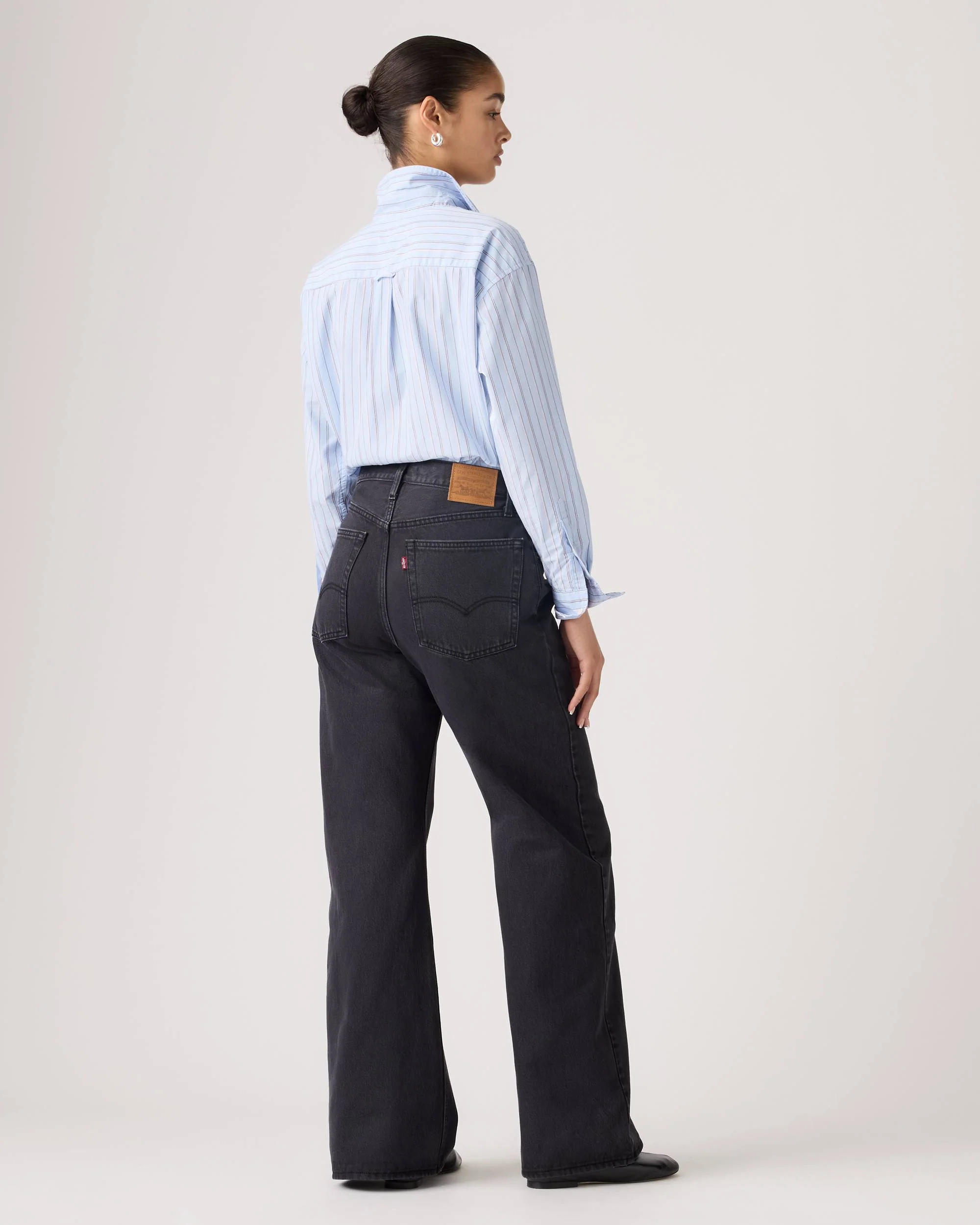 Jeans largo da donna Loose Boot nero - Image 3