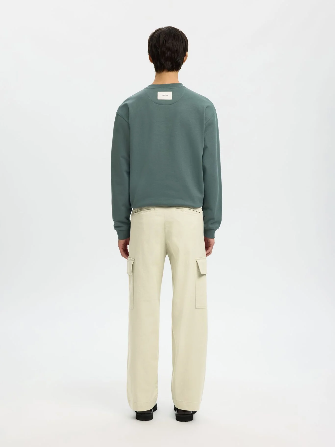 Selected Pantalone da uomo con tasconi Loose Cargo beige - Image 4