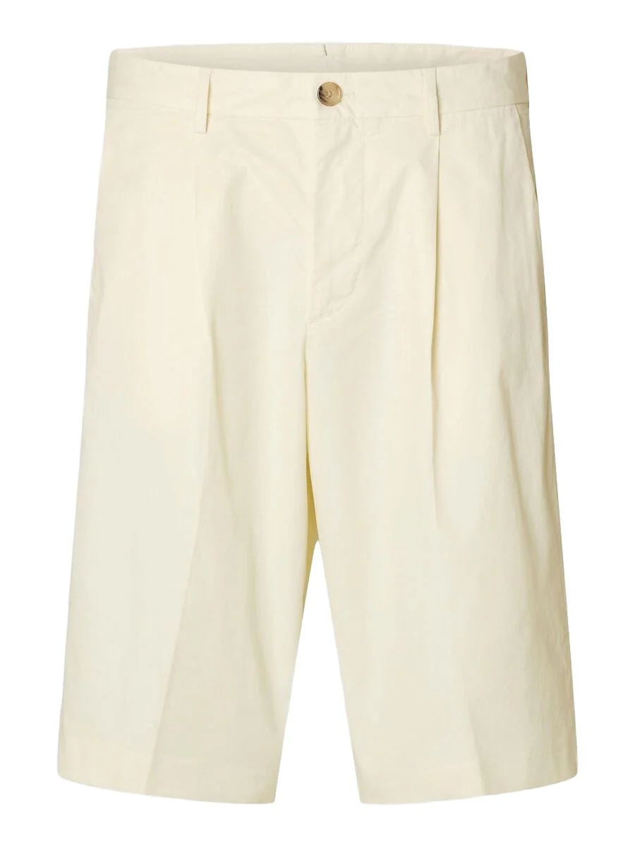 Selected Pantoncino in cotone da uomo Loose Declan panna
