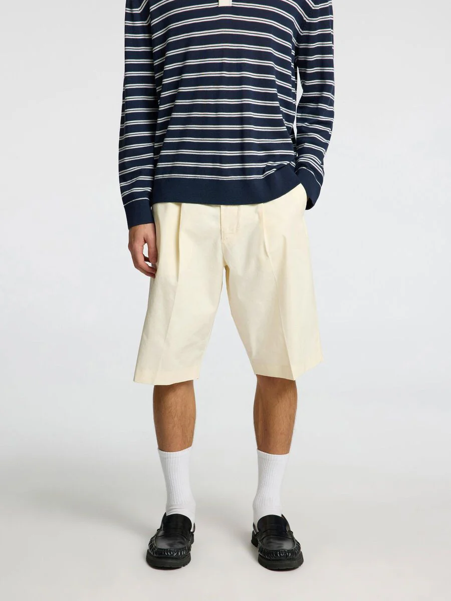 Selected Pantoncino in cotone da uomo Loose Declan panna - Image 2
