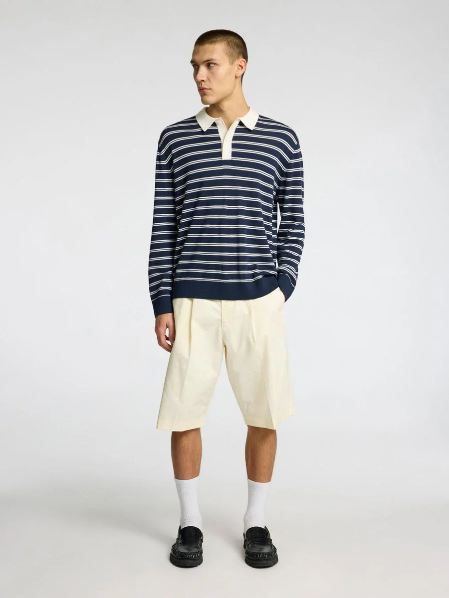 Selected Pantoncino in cotone da uomo Loose Declan panna - Image 4