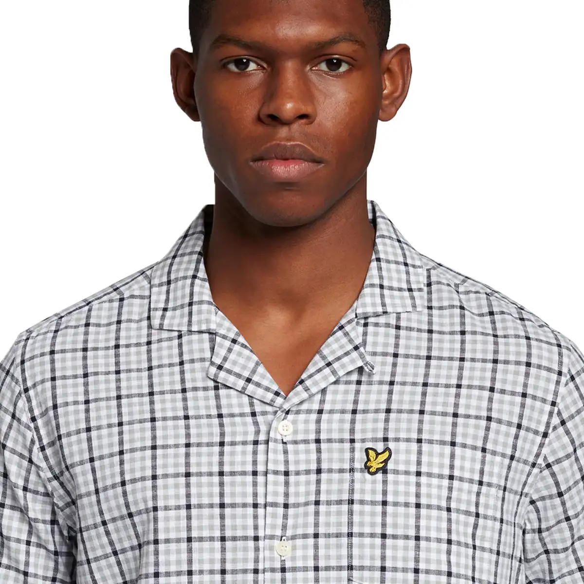 Lyle & Scott Camicia da Uomo manica corta  Gingham Grigio - Image 2