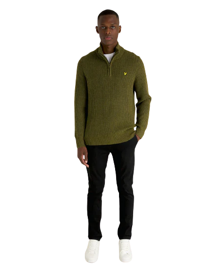 Lyle & Scott Ribbed Quartier Zip Jumper KN1712V-W502 - Image 3