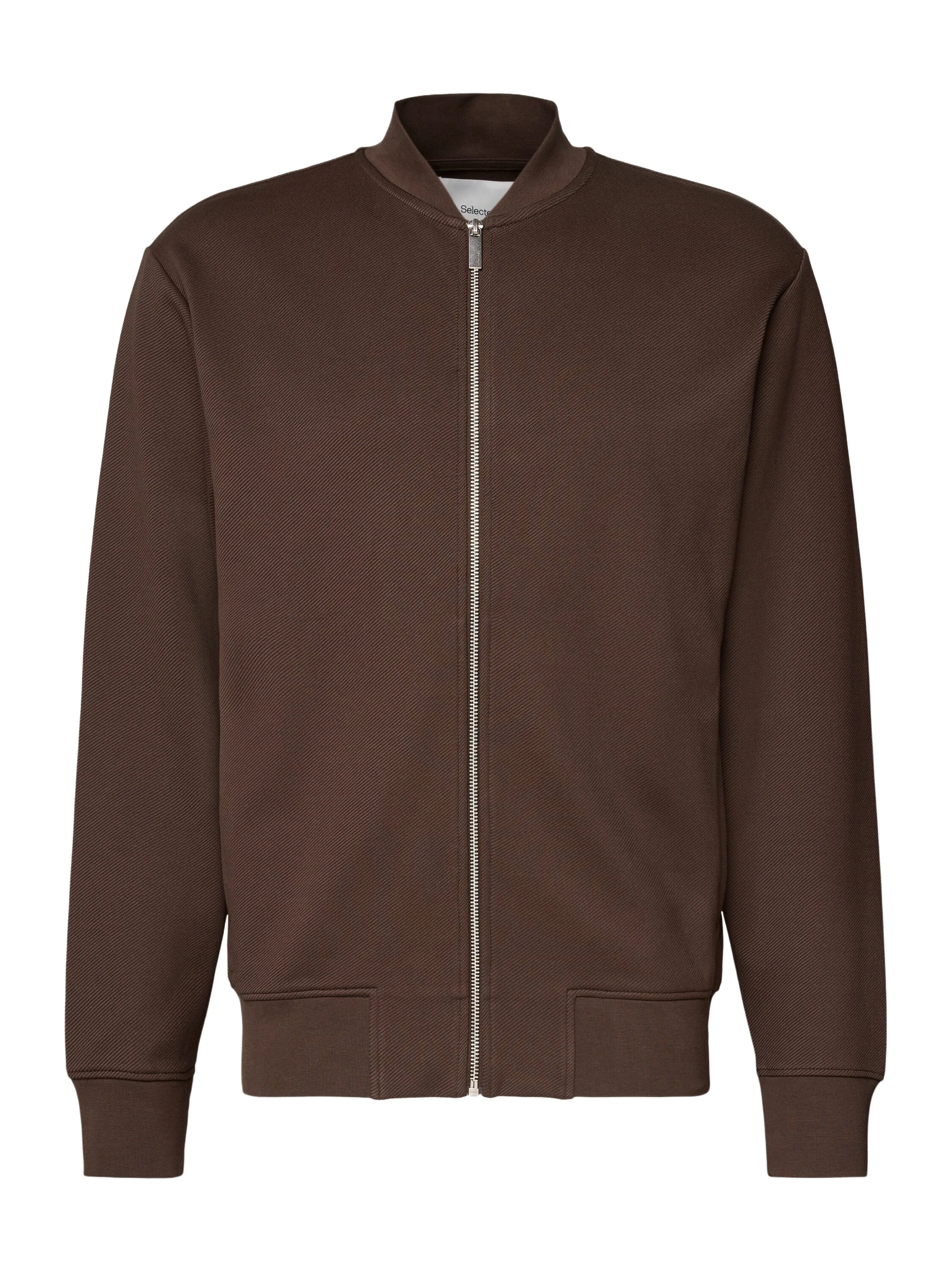 Selected Felpa con zip da uomo Mack marrone