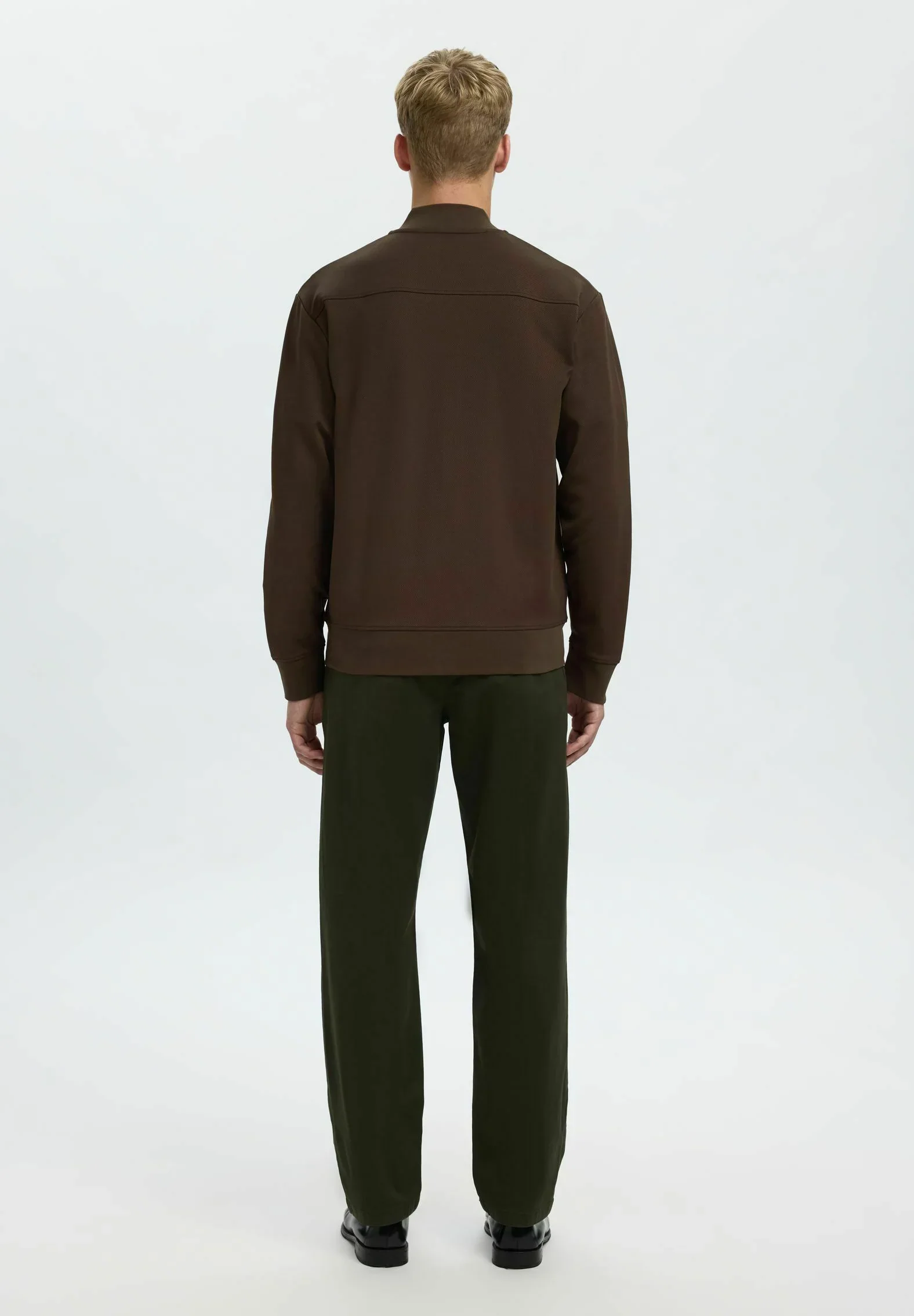Selected Felpa con zip da uomo Mack marrone - Image 5