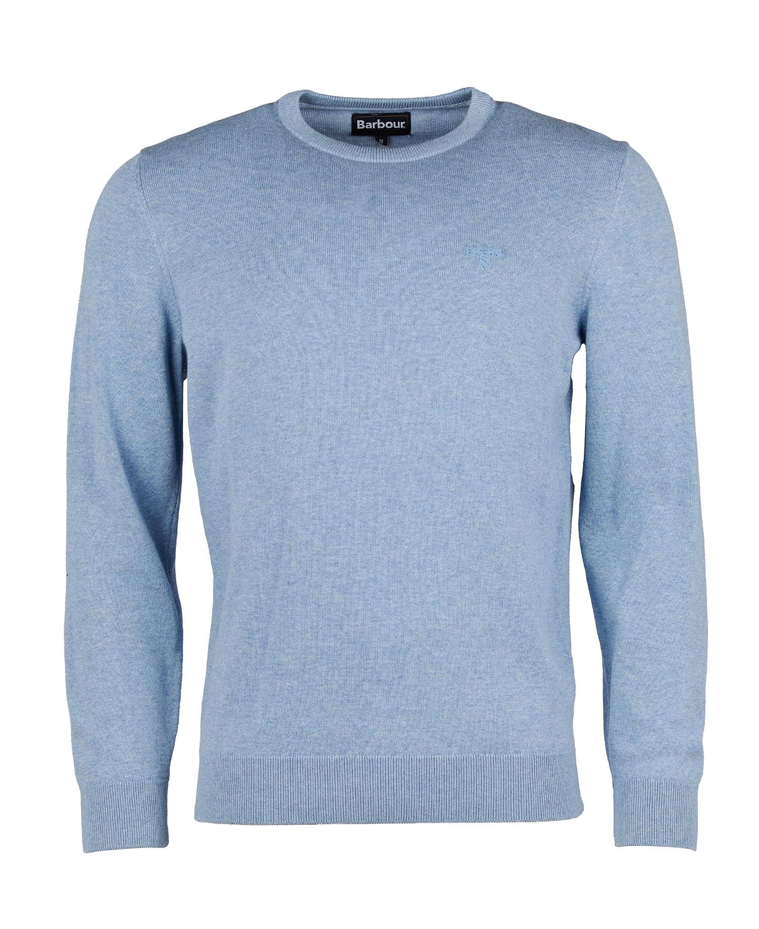 Barbour Maglia girocollo in cotone da uomo Pima celeste