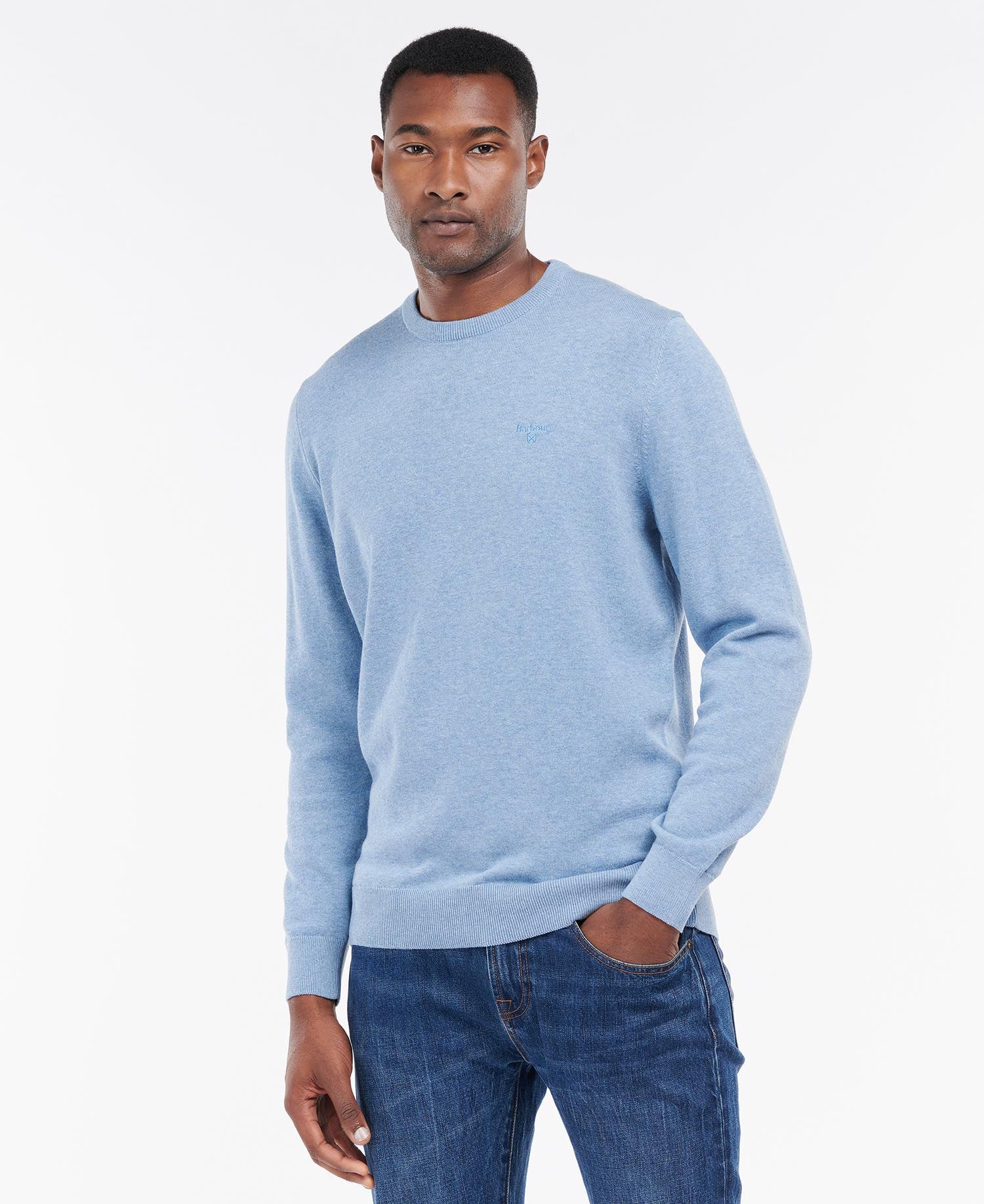 Barbour Maglia girocollo in cotone da uomo Pima celeste - Image 3