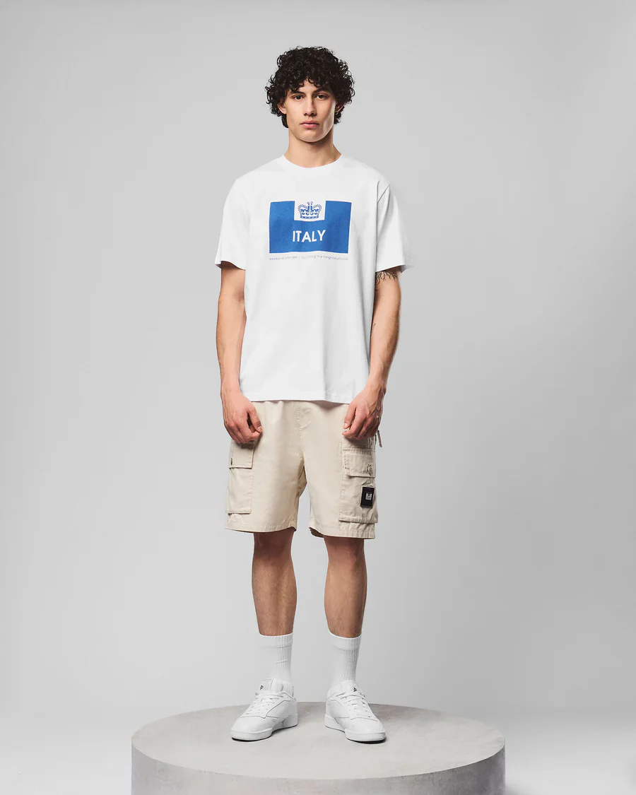 Weekend Offender T-Shirt da uomo manica corta Italia bianca - Image 3
