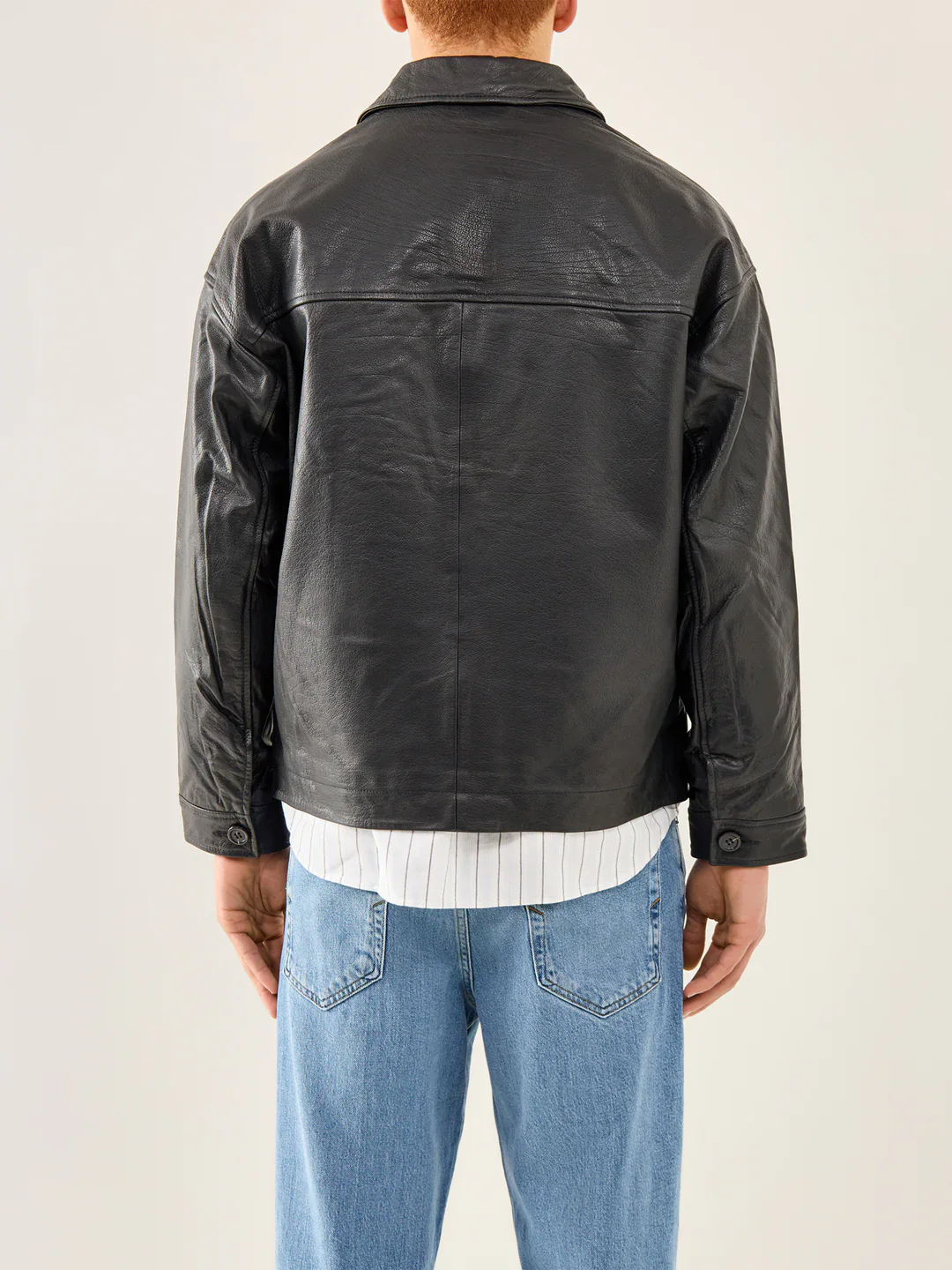 Selected Giacca in pelle da uomo Marc nera - Image 3
