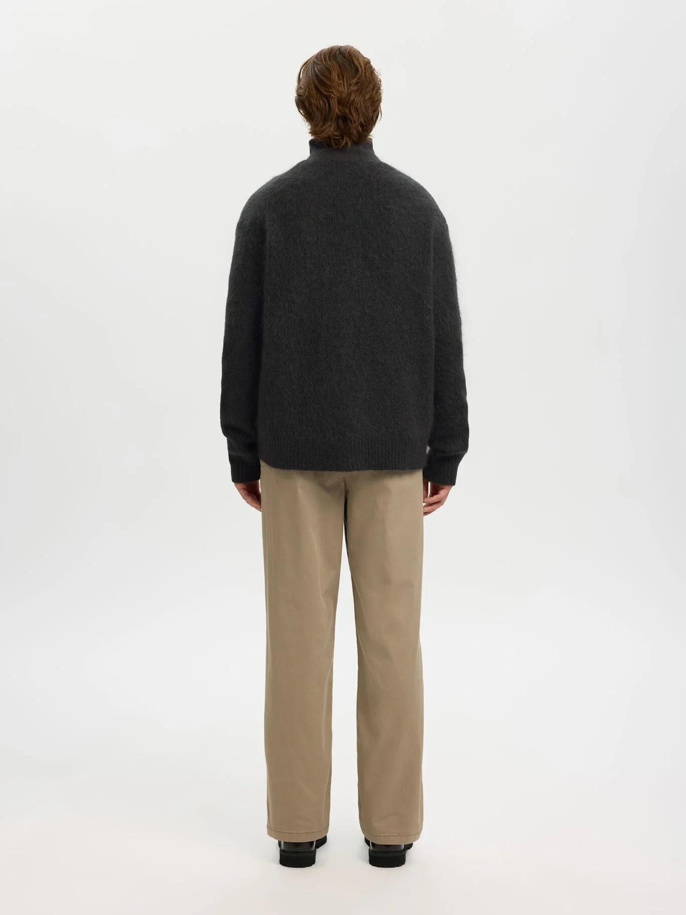 Selected Cardigan da uomo in misto lana mohair Meis grigio - Image 3