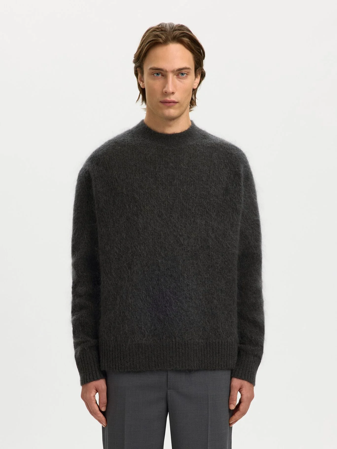 Selected Maglia da uomo lana mohair Meis grigia - Image 2