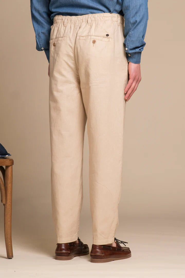 Impure Pantalone in misto lino da uomo Miles beige - Image 4