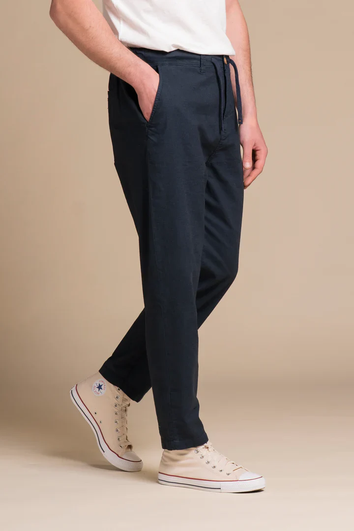 Impure Pantalone in misto lino da uomo Miles blu - Image 3