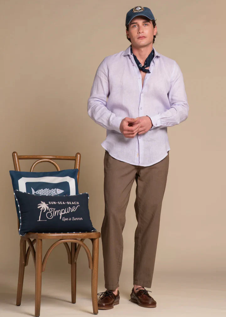 Impure Pantalone in misto lino da uomo Miles marroncino - Image 2