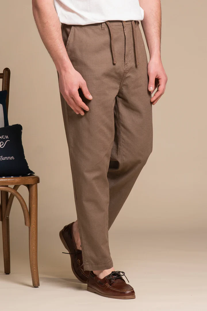 Impure Pantalone in misto lino da uomo Miles marroncino - Image 3