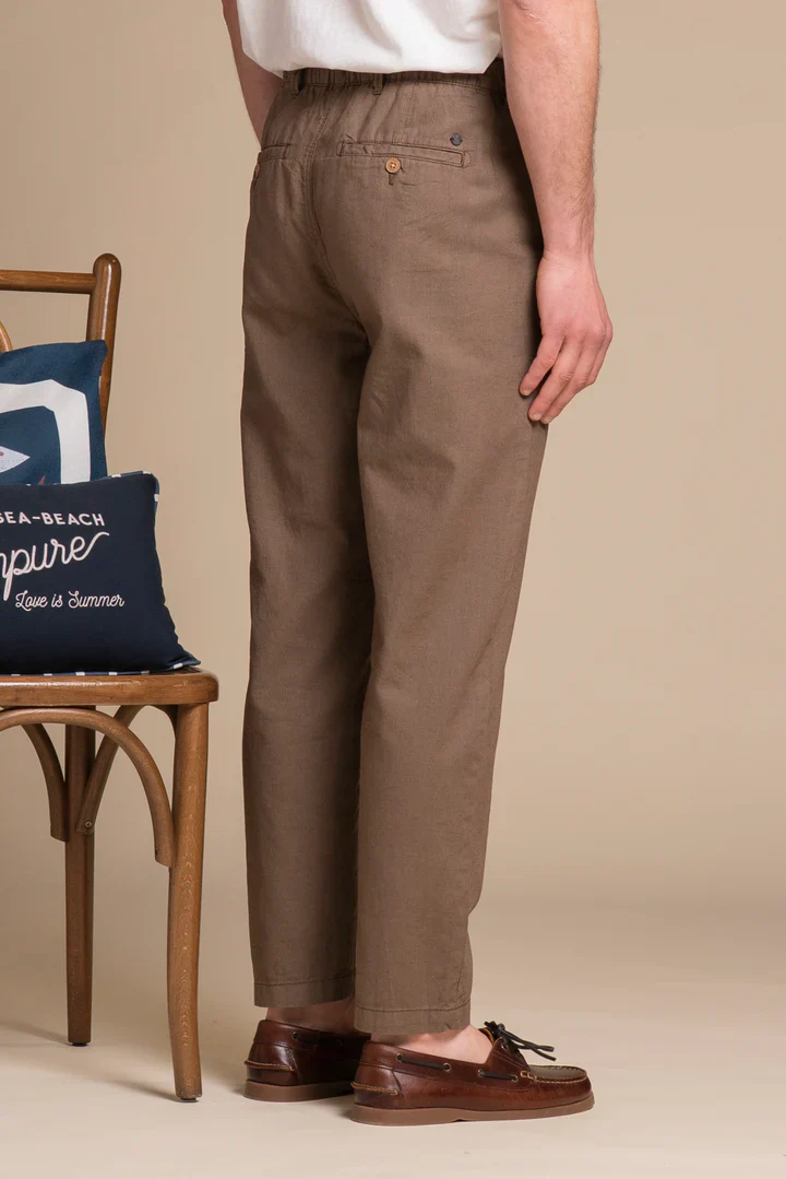 Impure Pantalone in misto lino da uomo Miles marroncino - Image 4