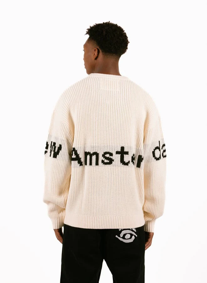 New Amsterdam Maglia girocollo da uomo Name ecrù - Image 5