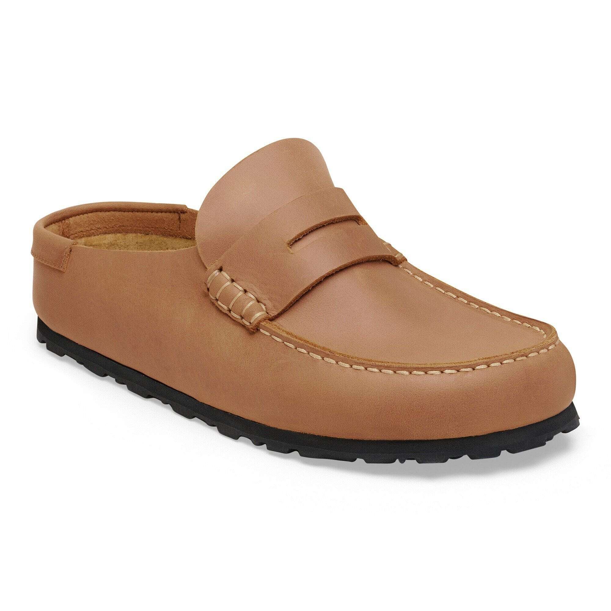 Birkenstock Scarpa in pelle oliata Naples Wrapped cognac