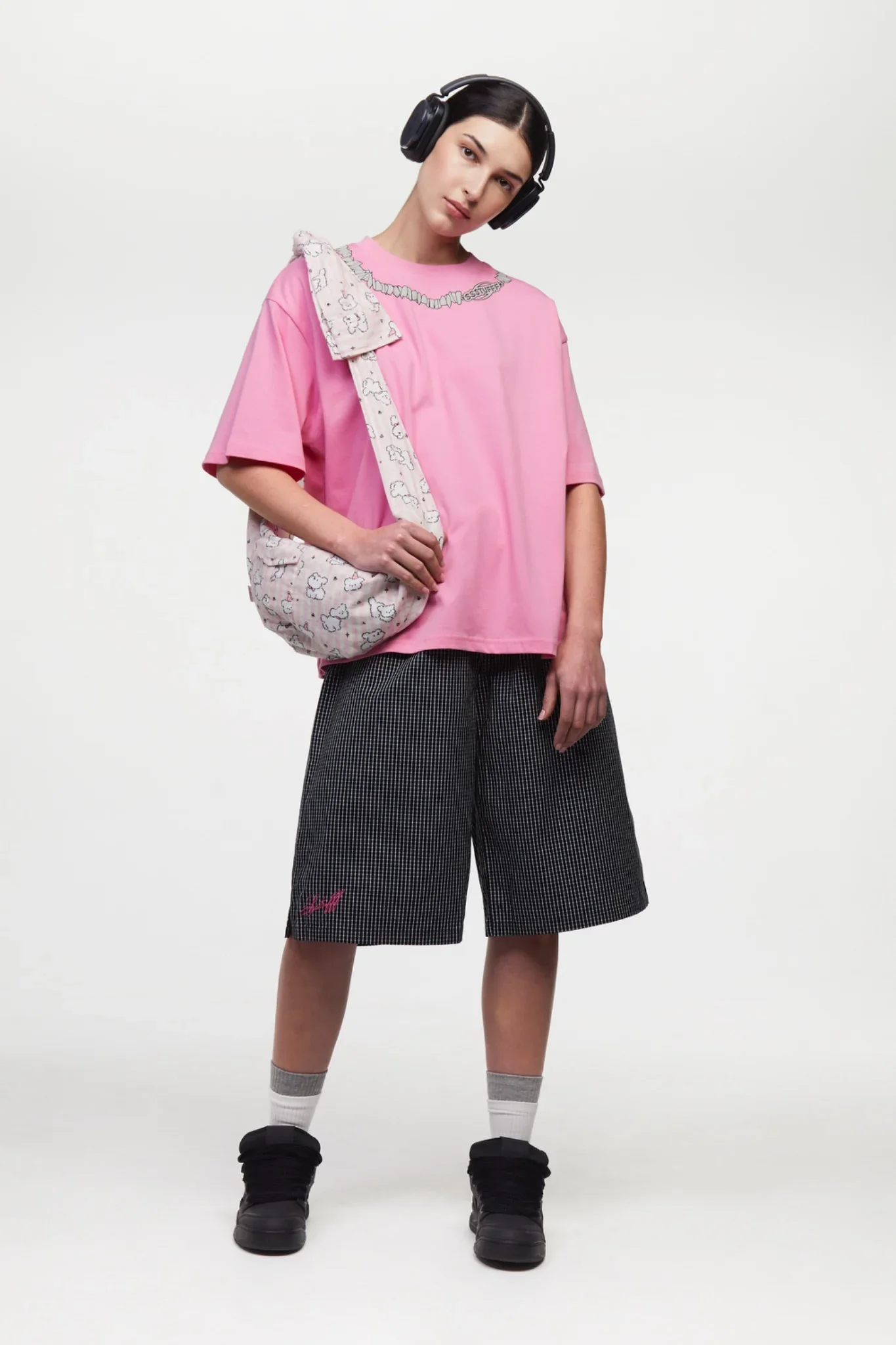 Ssstufff T-Shirt da uomo manica corta Necklace rosa - Image 3