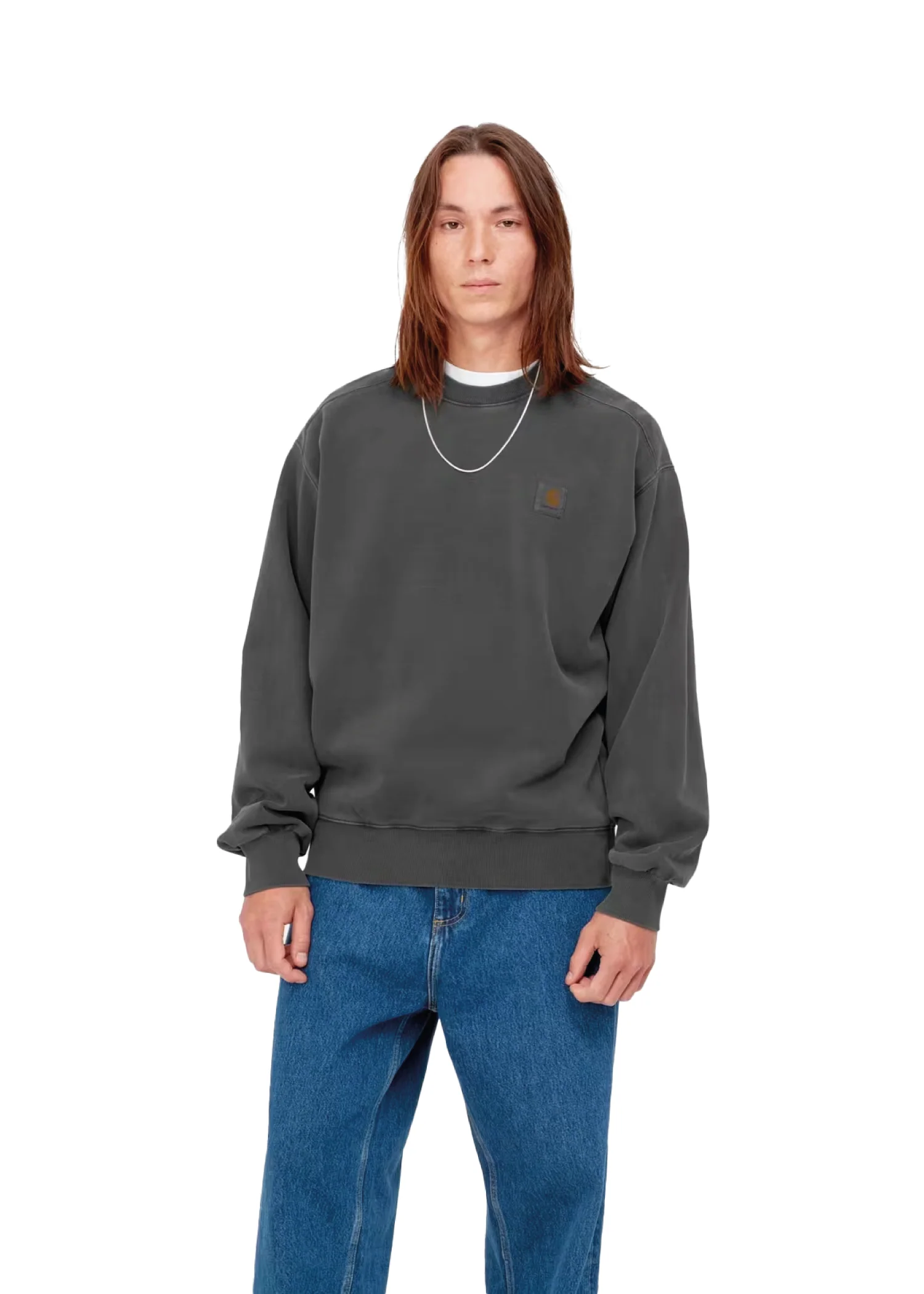 Carhartt Wip Felpa da uomo girocollo Nelson nero lavato - Image 3