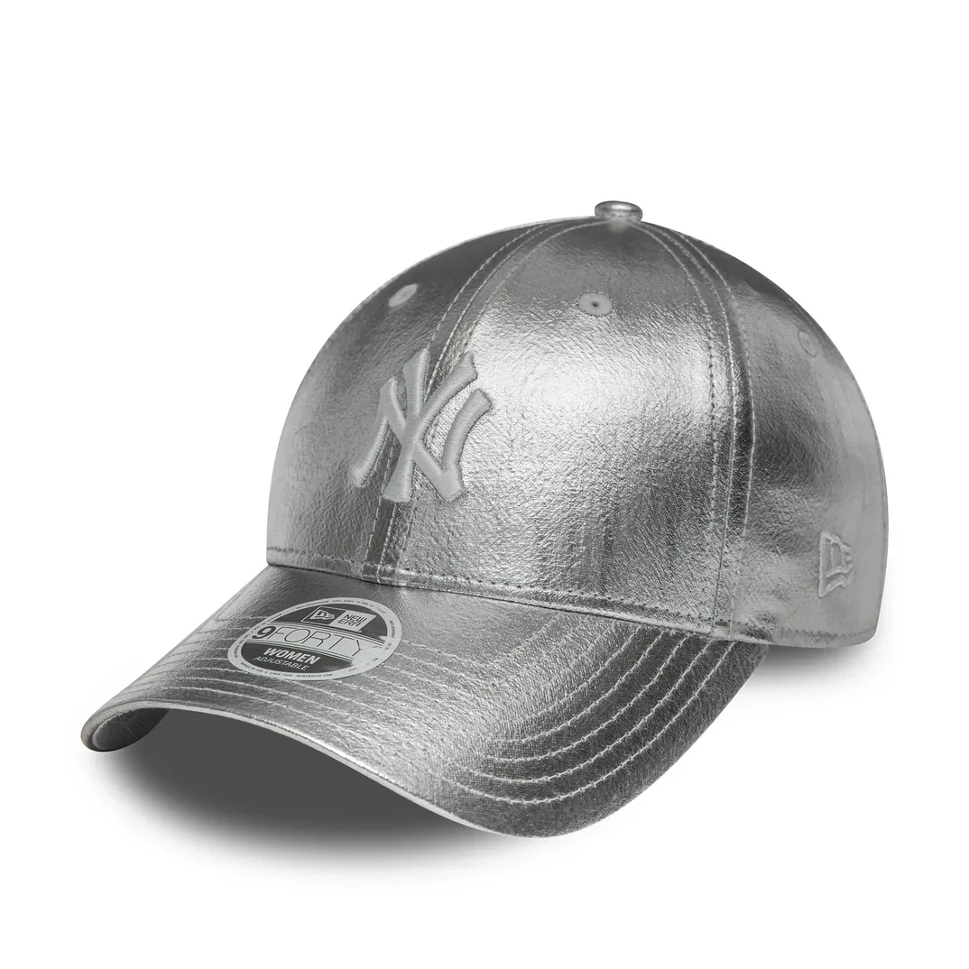 New Era Cappellino da donna New York Yankees MLB Metallic argento