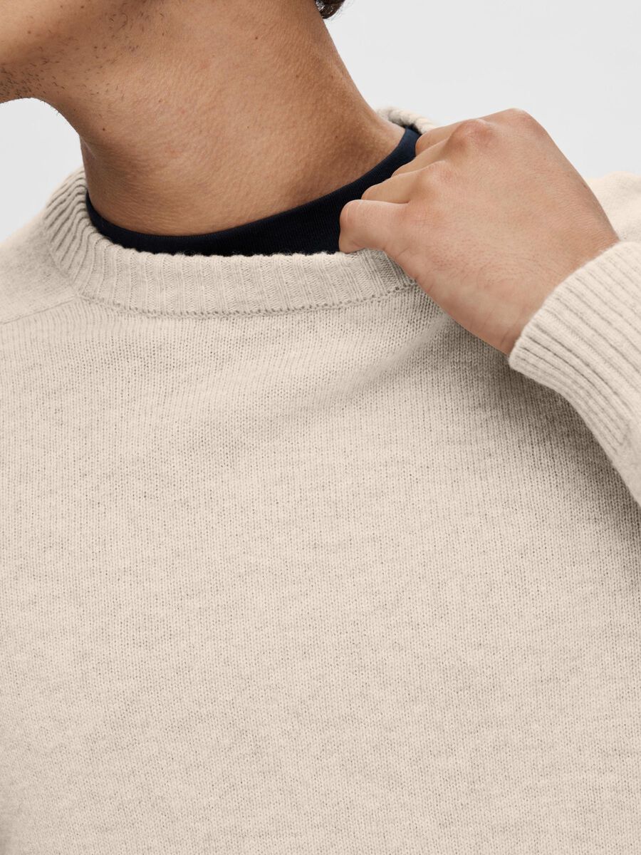 Selected Maglia da uomo in lana Newcoban beige - Image 2