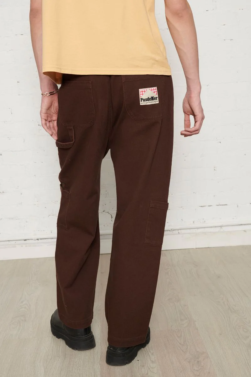 Pas De Mer Pantalone seme baggy unisex Not Long Time marrone - Image 2