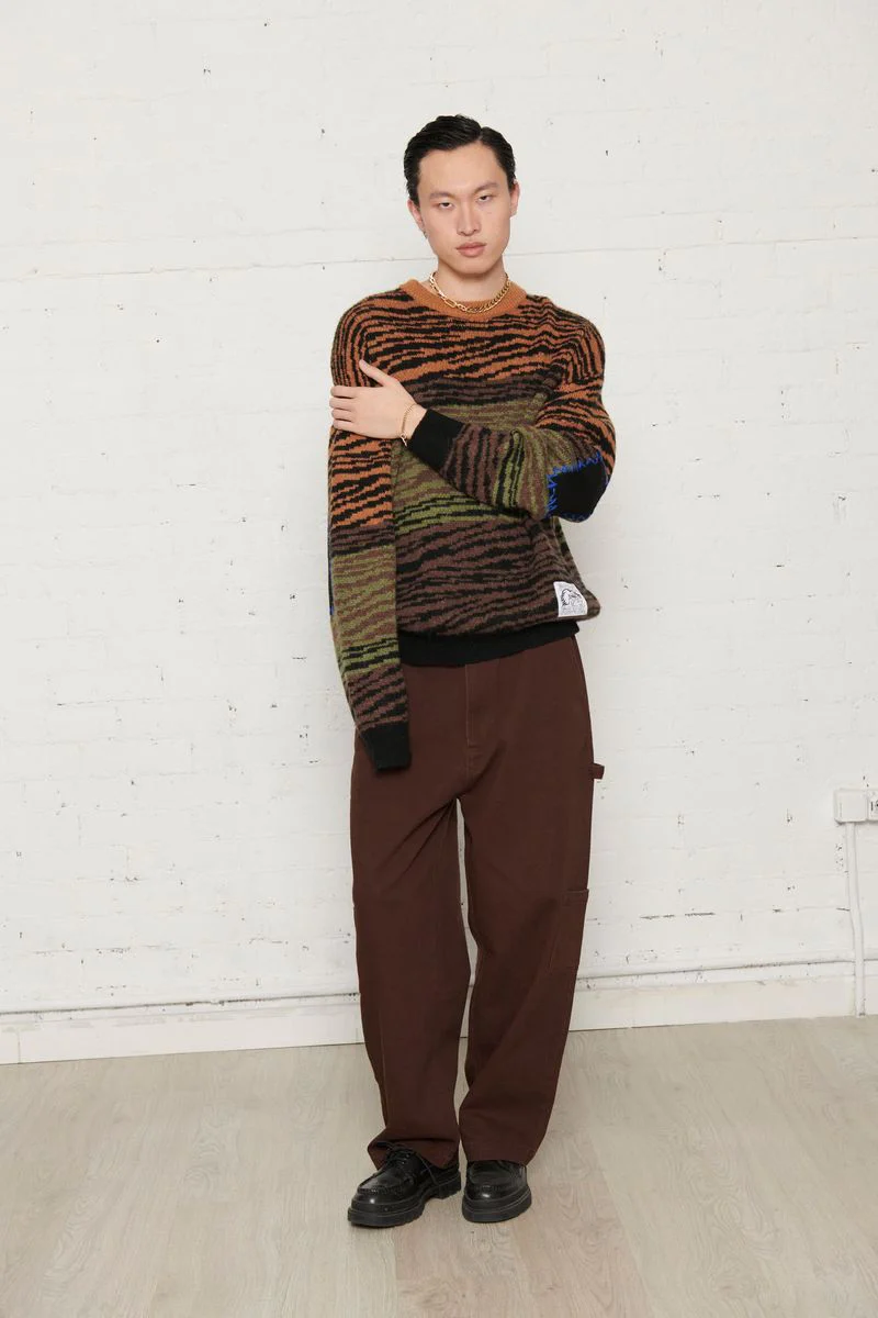 Pas De Mer Pantalone seme baggy unisex Not Long Time marrone - Image 5